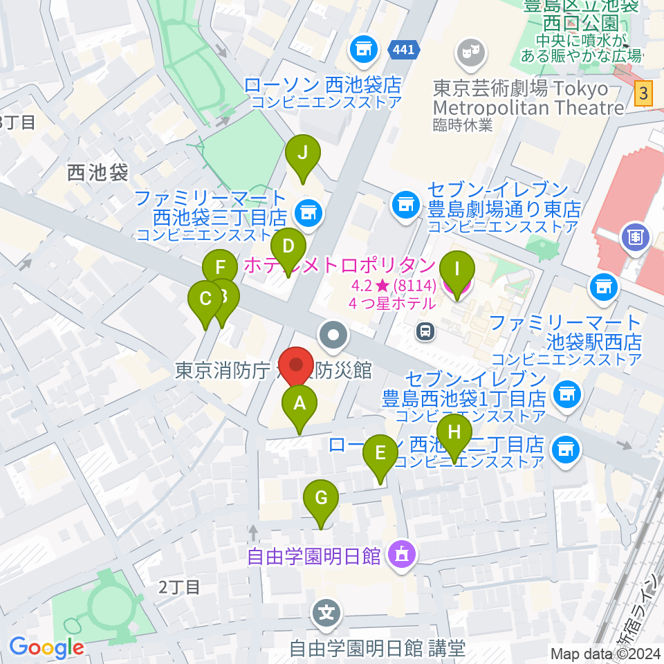 としま産業振興プラザ IKE・Biz周辺の駐車場・コインパーキング一覧地図