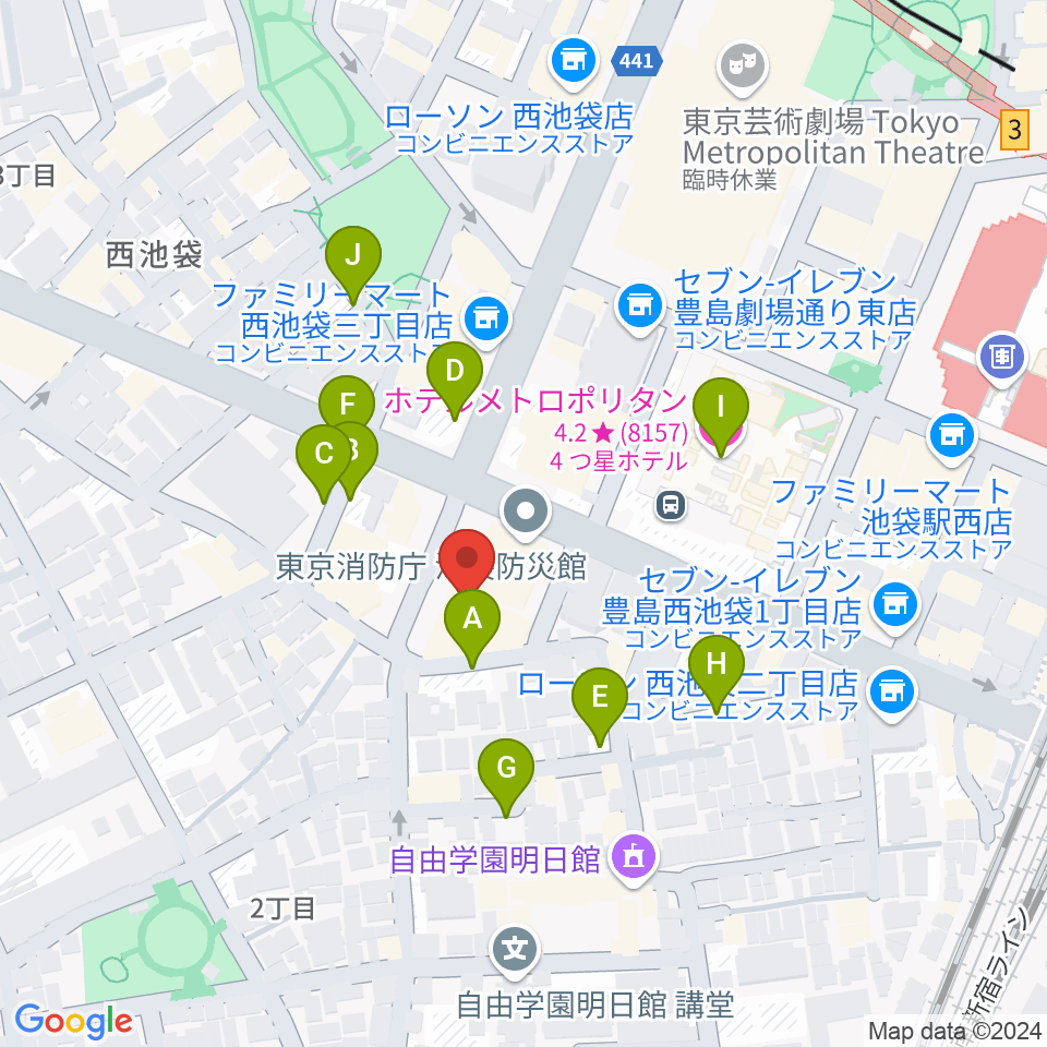 としま産業振興プラザ IKE・Biz周辺の駐車場・コインパーキング一覧地図