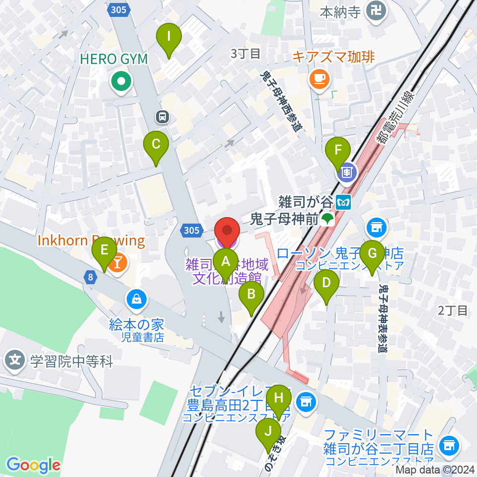 雑司が谷地域文化創造館周辺の駐車場・コインパーキング一覧地図