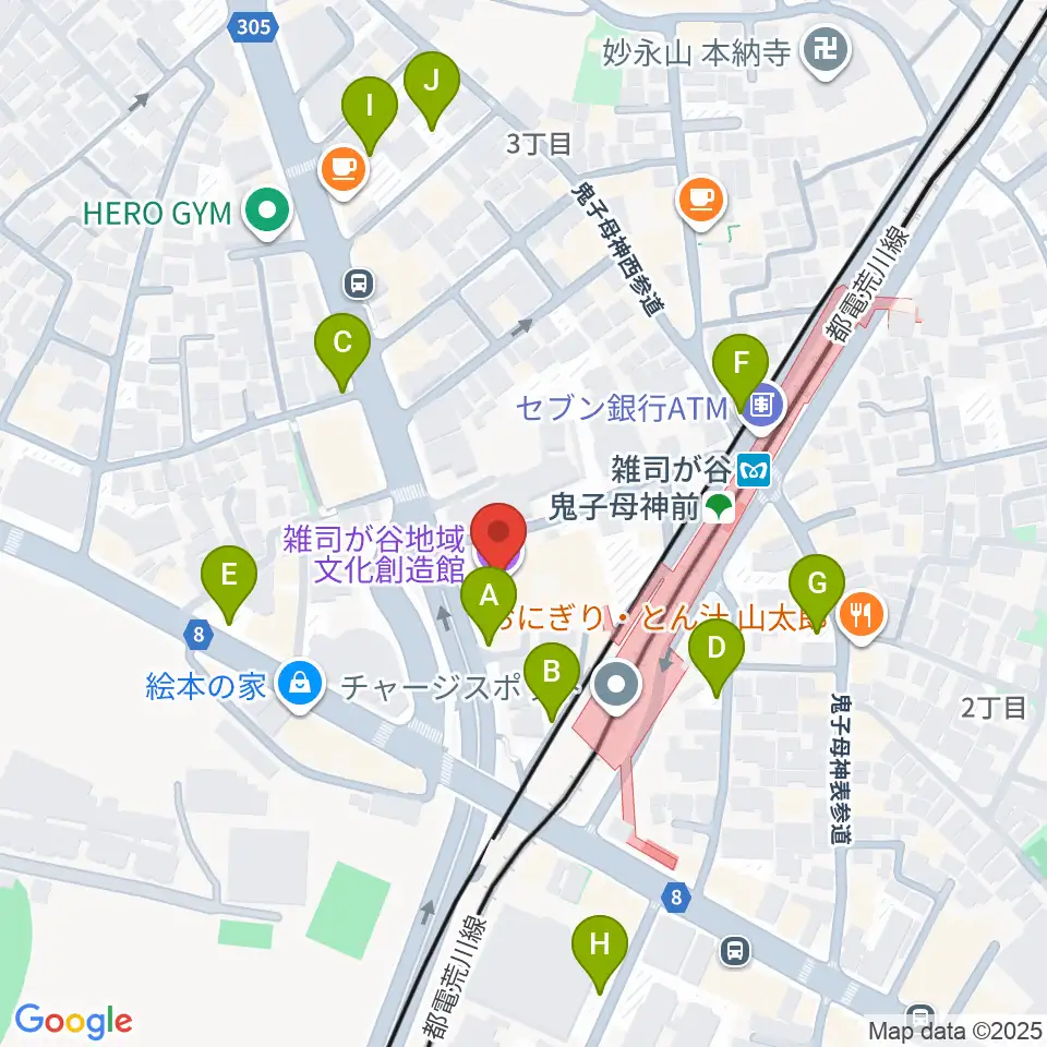 雑司が谷地域文化創造館周辺の駐車場・コインパーキング一覧地図