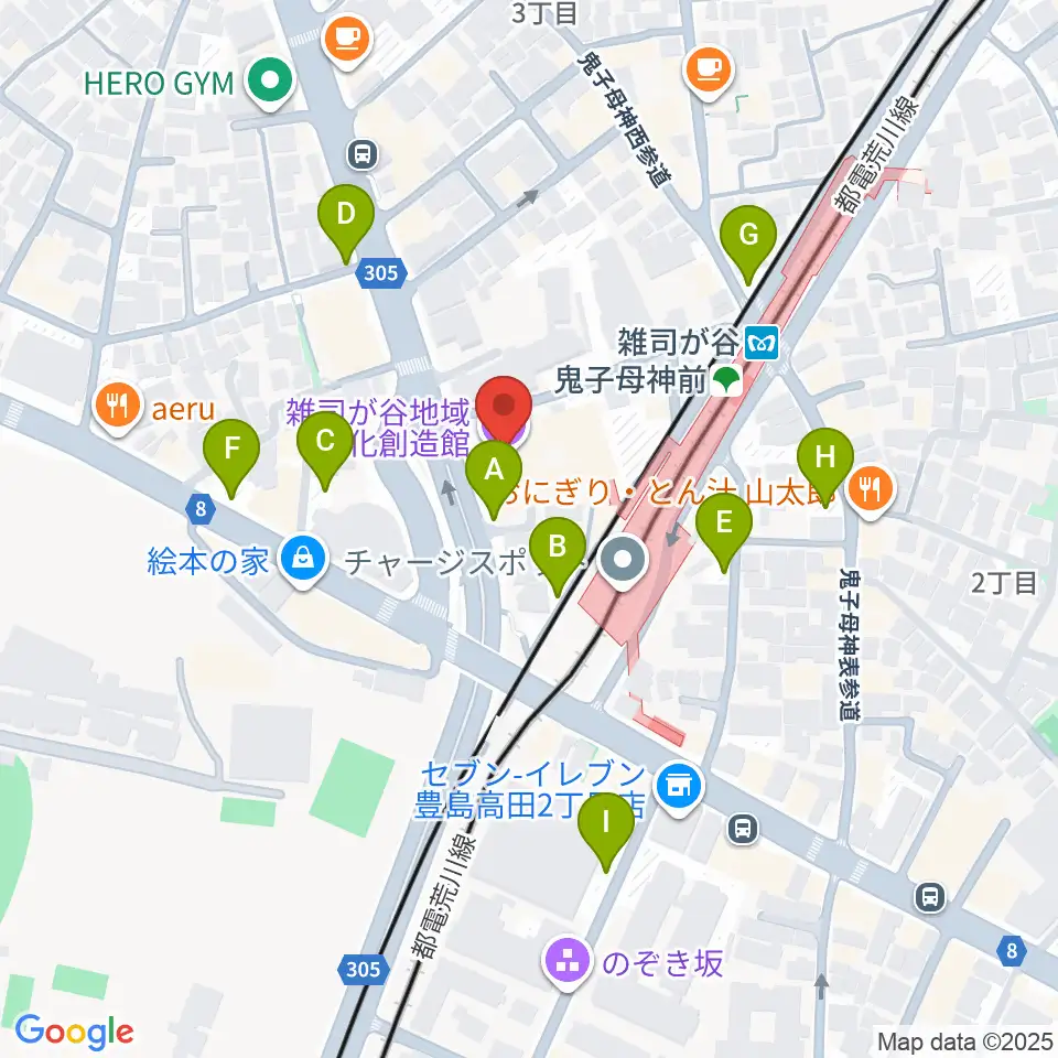 雑司が谷地域文化創造館周辺の駐車場・コインパーキング一覧地図