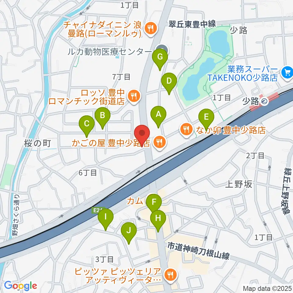 豊中リップセカンド周辺の駐車場・コインパーキング一覧地図