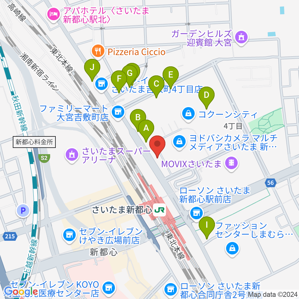 コクーンシティカルチャーセンター周辺の駐車場・コインパーキング一覧地図