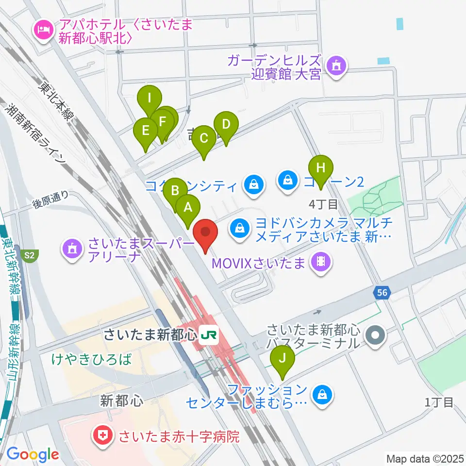 コクーンシティカルチャーセンター周辺の駐車場・コインパーキング一覧地図