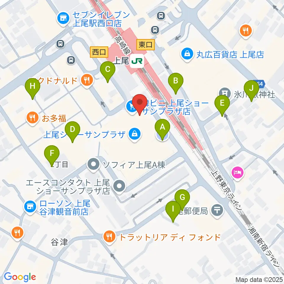 ヨークカルチャーセンター上尾周辺の駐車場・コインパーキング一覧地図