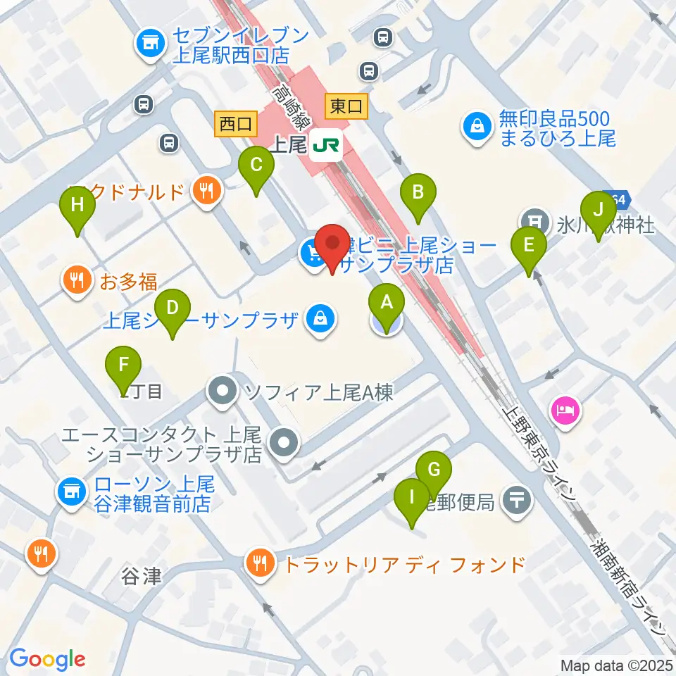 ヨークカルチャーセンター上尾周辺の駐車場・コインパーキング一覧地図