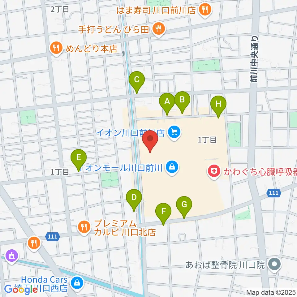 川口カルチャーセンター周辺の駐車場・コインパーキング一覧地図
