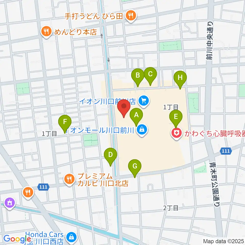 川口カルチャーセンター周辺の駐車場・コインパーキング一覧地図