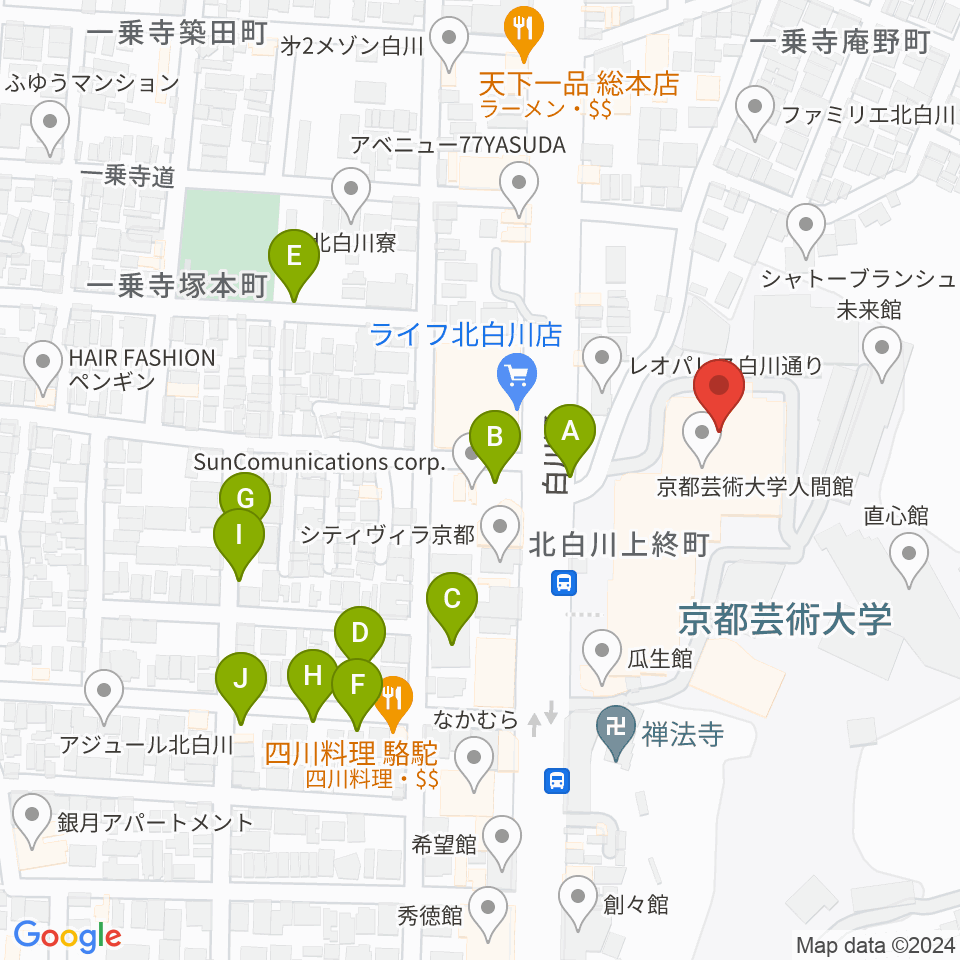 京都芸術劇場 春秋座周辺の駐車場・コインパーキング一覧地図