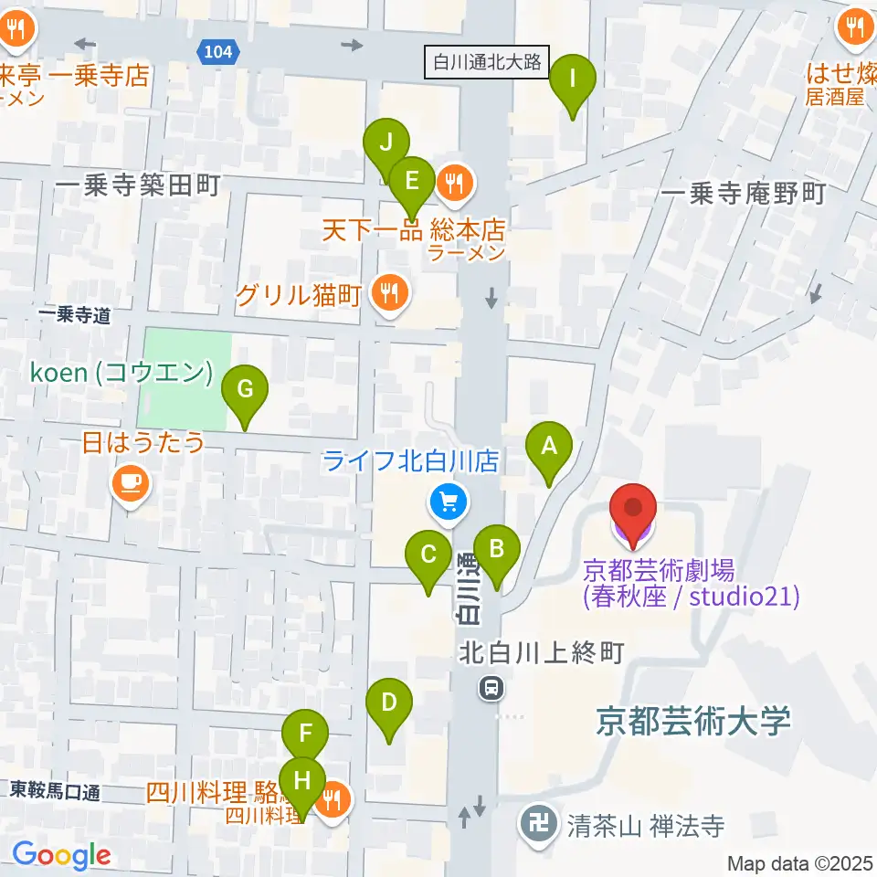 京都芸術劇場 春秋座周辺の駐車場・コインパーキング一覧地図