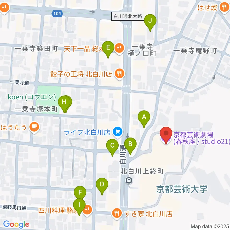 京都芸術劇場 春秋座周辺の駐車場・コインパーキング一覧地図