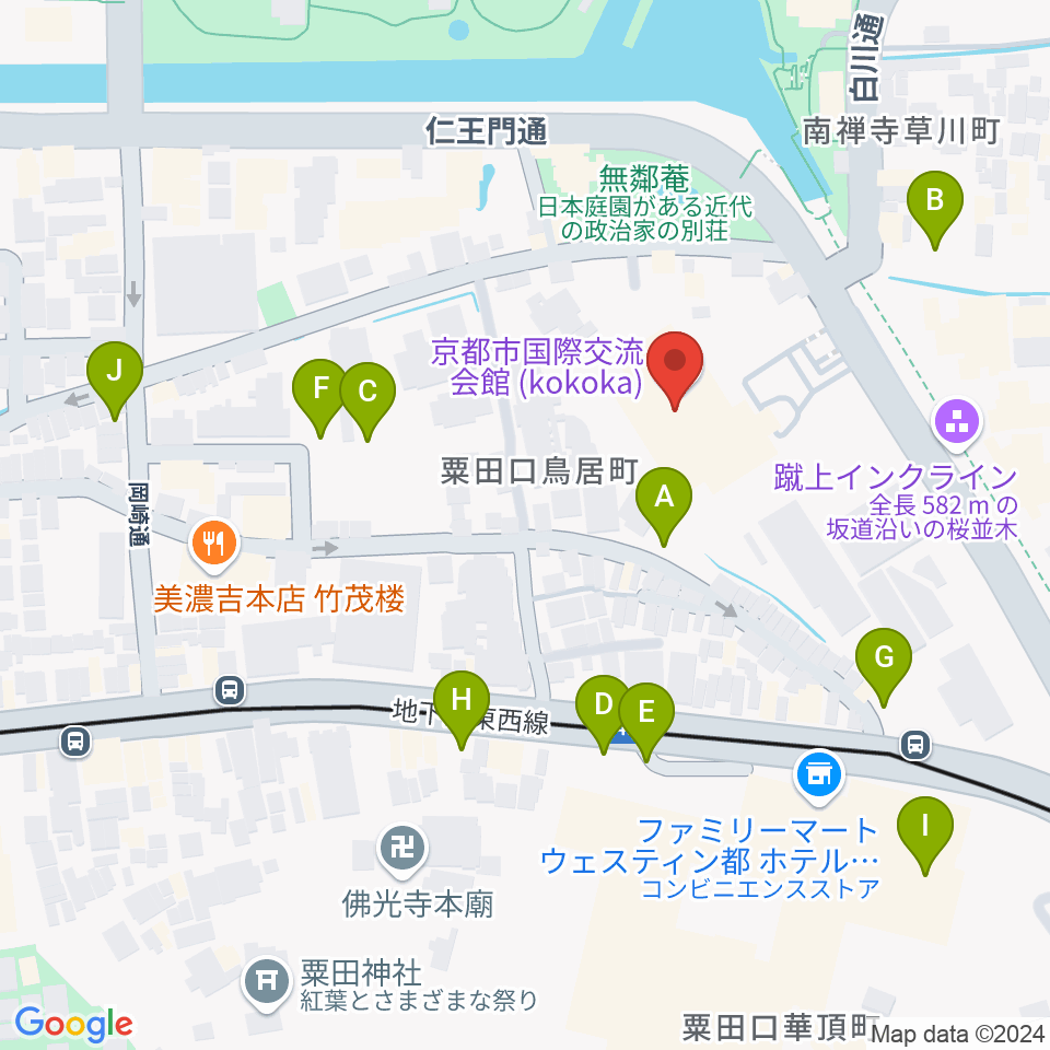 京都市国際交流会館kokoka周辺の駐車場・コインパーキング一覧地図