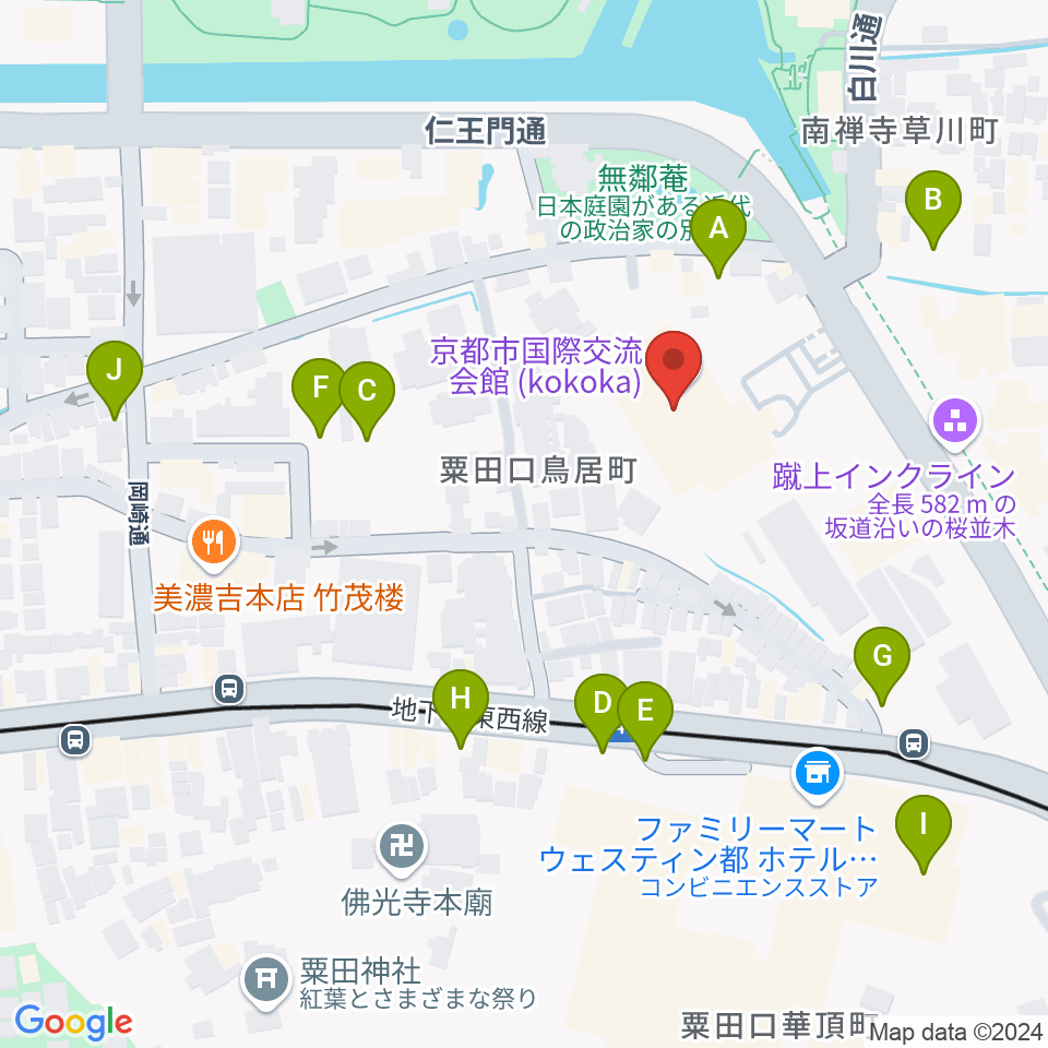 京都市国際交流会館kokoka周辺の駐車場・コインパーキング一覧地図