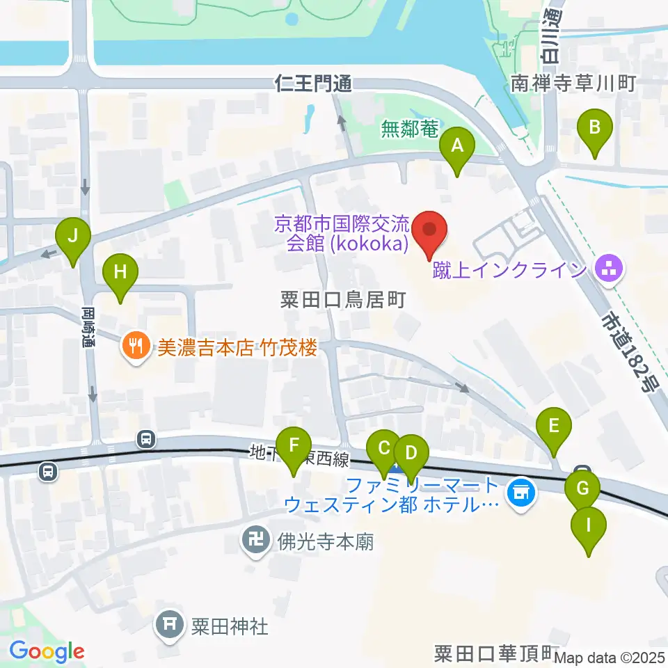 京都市国際交流会館kokoka周辺の駐車場・コインパーキング一覧地図