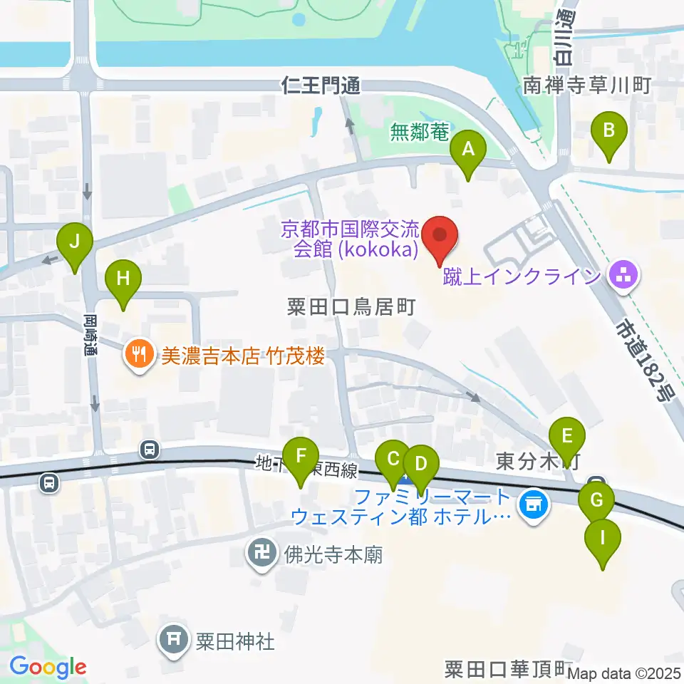 京都市国際交流会館kokoka周辺の駐車場・コインパーキング一覧地図