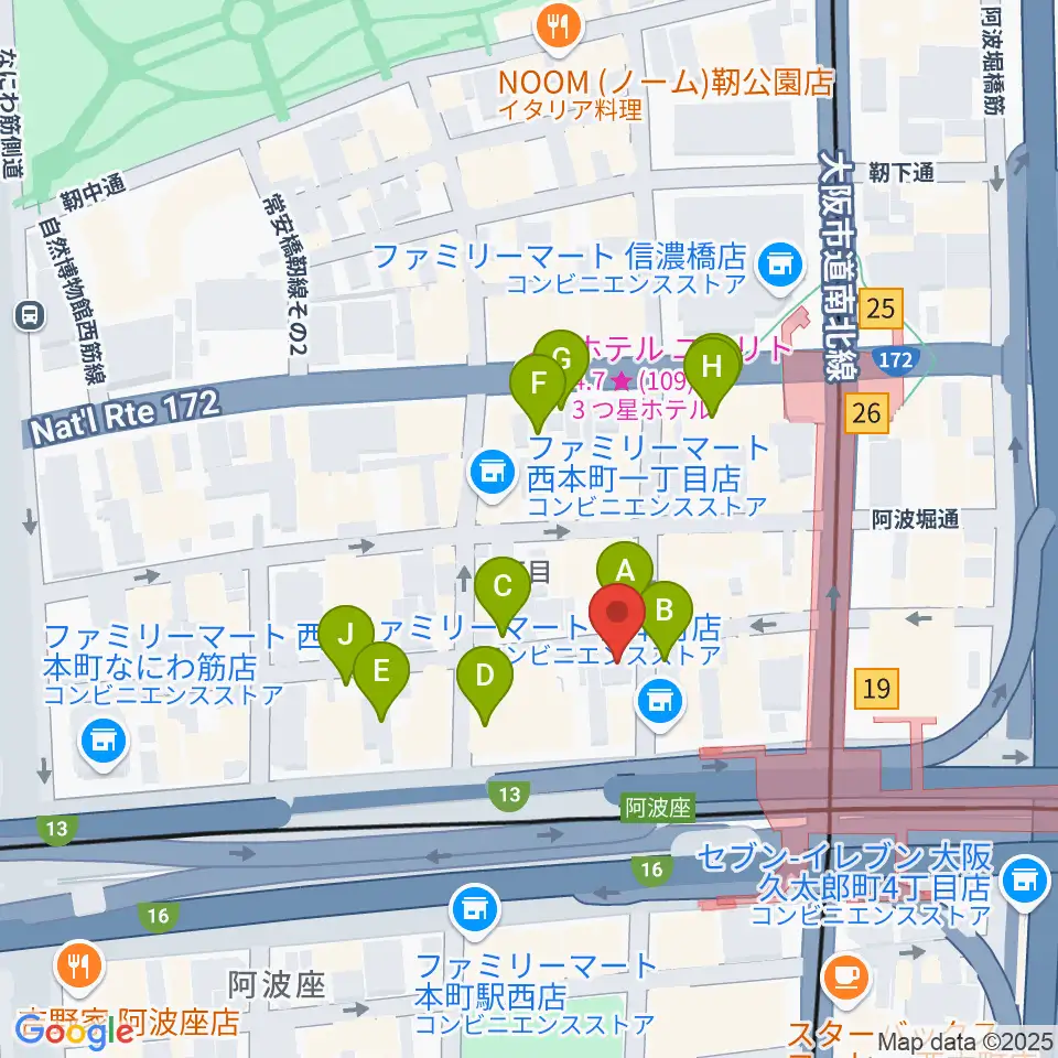 本町マザーポップコーン周辺の駐車場・コインパーキング一覧地図
