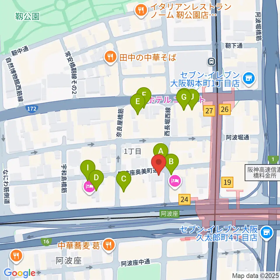 本町マザーポップコーン周辺の駐車場・コインパーキング一覧地図