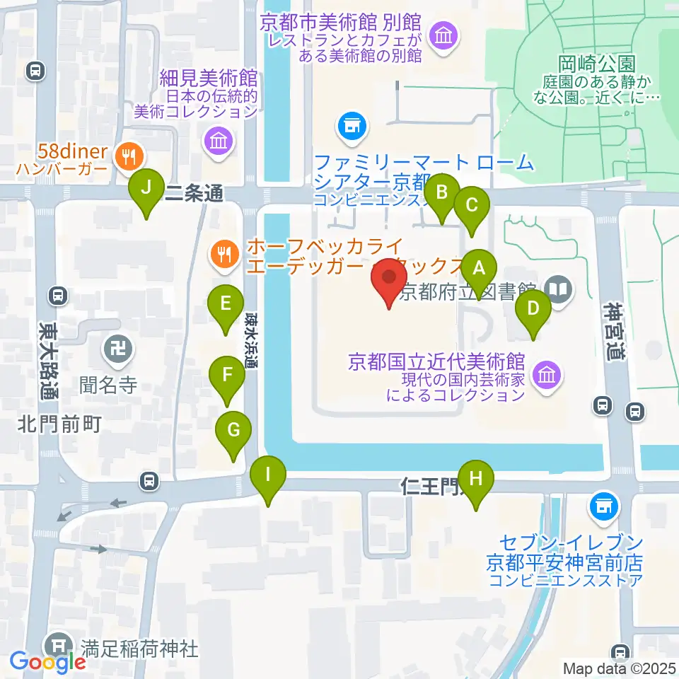 みやこめっせ 京都市勧業館周辺の駐車場・コインパーキング一覧地図