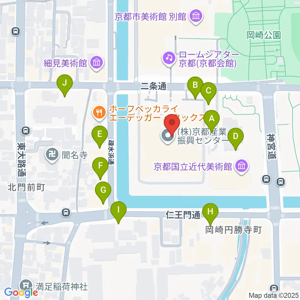みやこめっせ 京都市勧業館周辺の駐車場・コインパーキング一覧地図