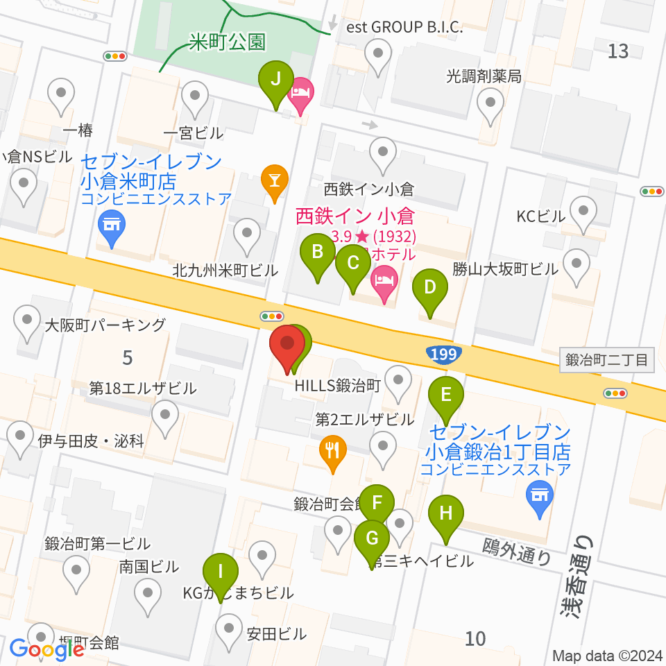 小倉ギャラリー・ソープ周辺の駐車場・コインパーキング一覧地図