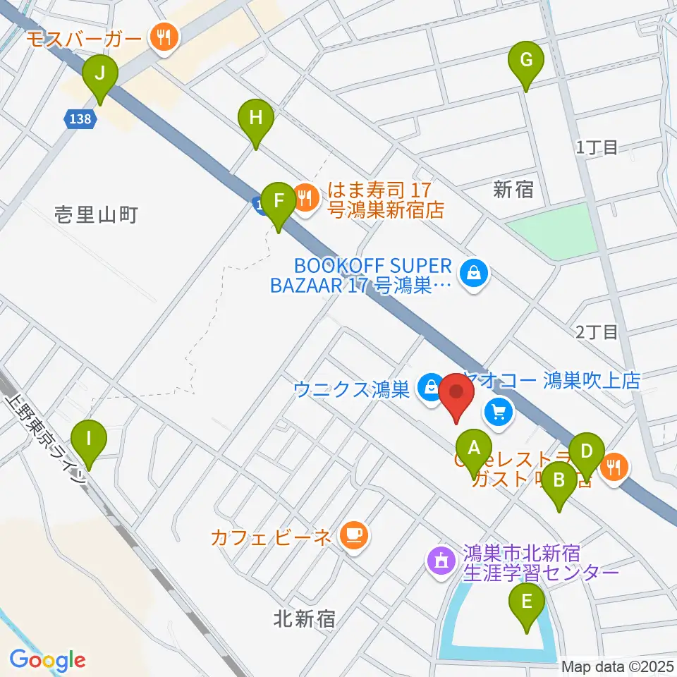 ウニクスカルチャーセンター鴻巣周辺の駐車場・コインパーキング一覧地図