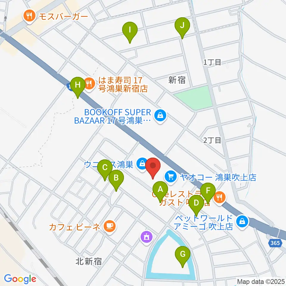 ウニクスカルチャーセンター鴻巣周辺の駐車場・コインパーキング一覧地図