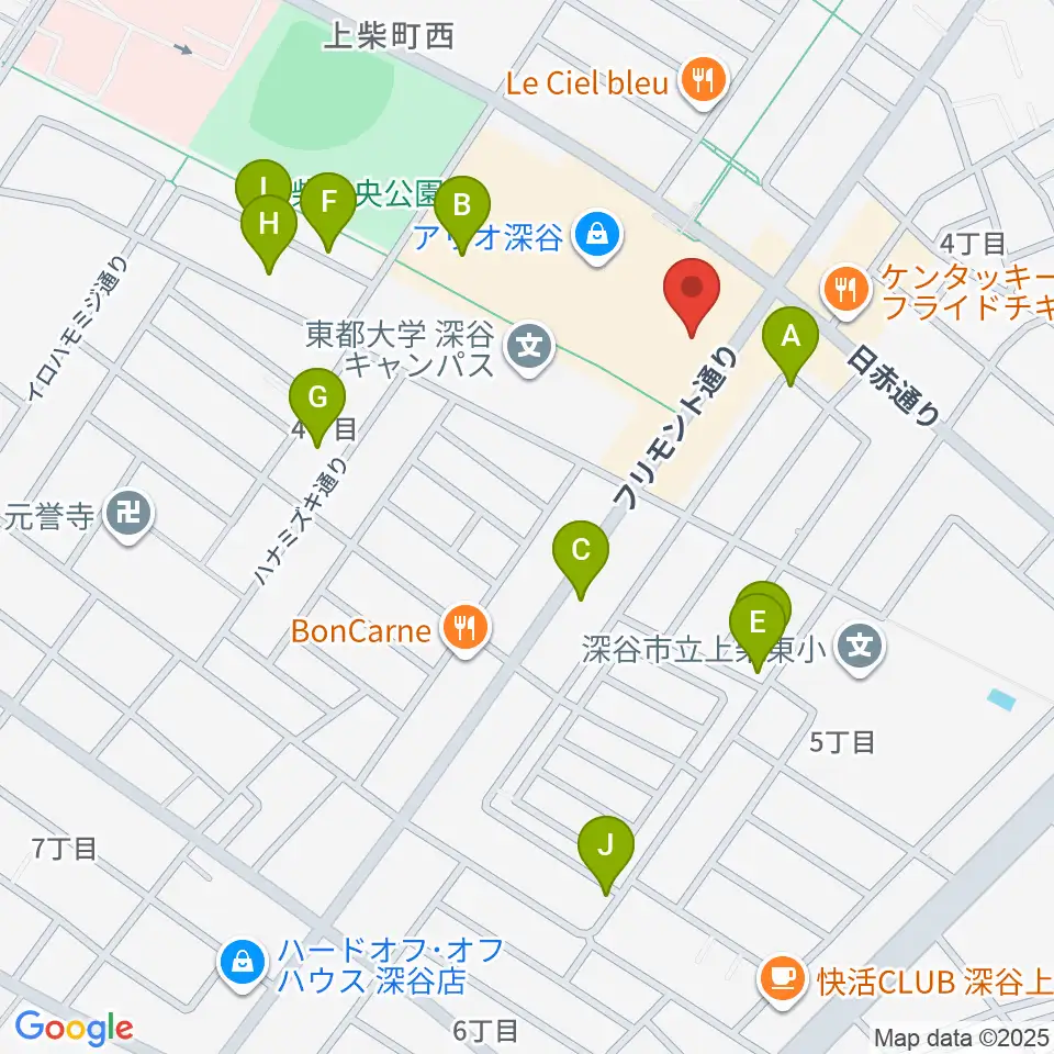 深谷カルチャーセンター周辺の駐車場・コインパーキング一覧地図