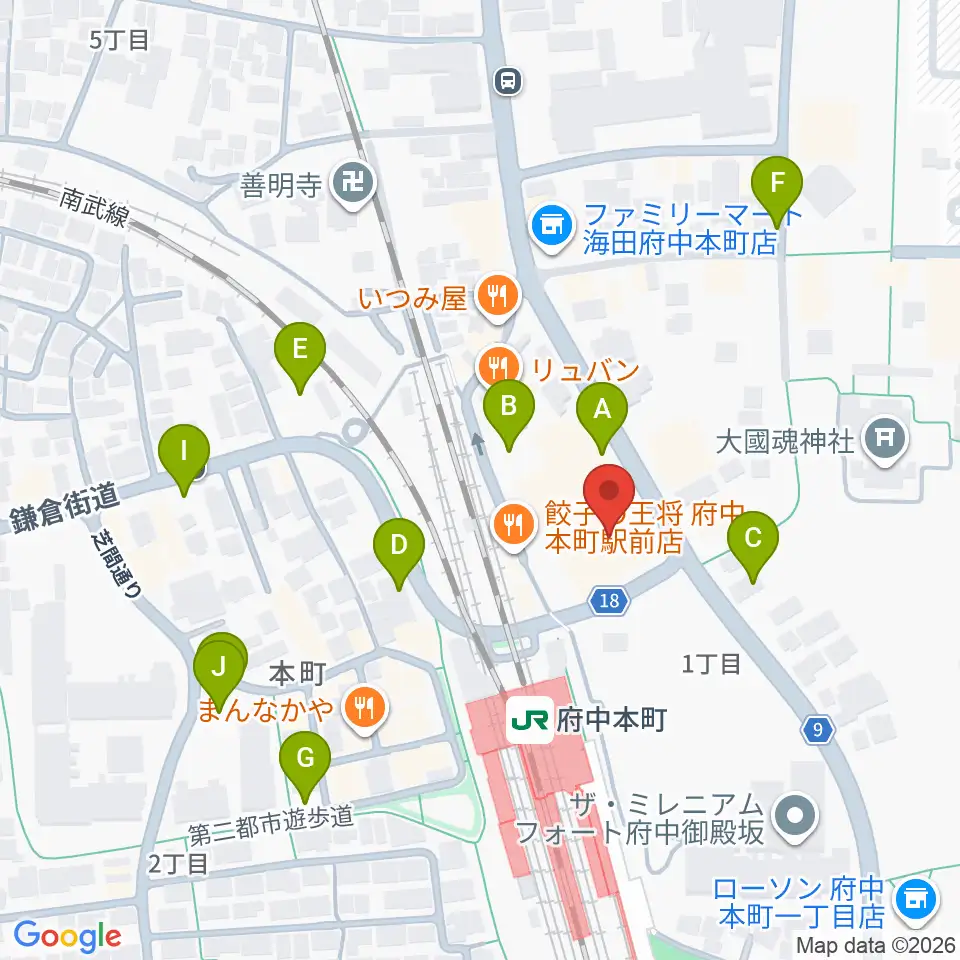 ヨークカルチャーセンター府中 周辺の駐車場 コインパーキング一覧マップ