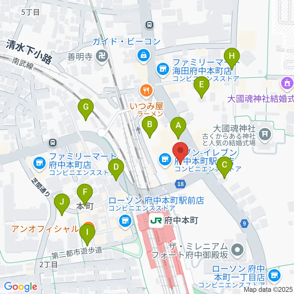 ヨークカルチャーセンター府中周辺の駐車場・コインパーキング一覧地図