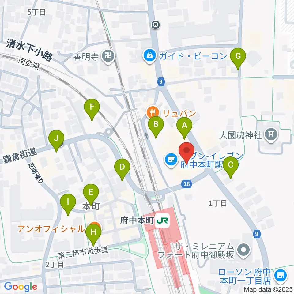 ヨークカルチャーセンター府中周辺の駐車場・コインパーキング一覧地図
