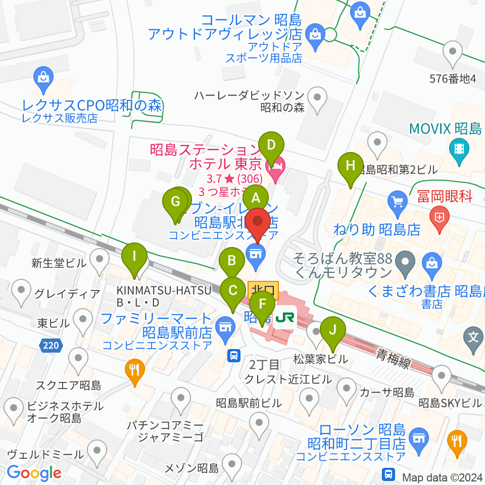 昭和の森カルチャーセンター周辺の駐車場・コインパーキング一覧地図