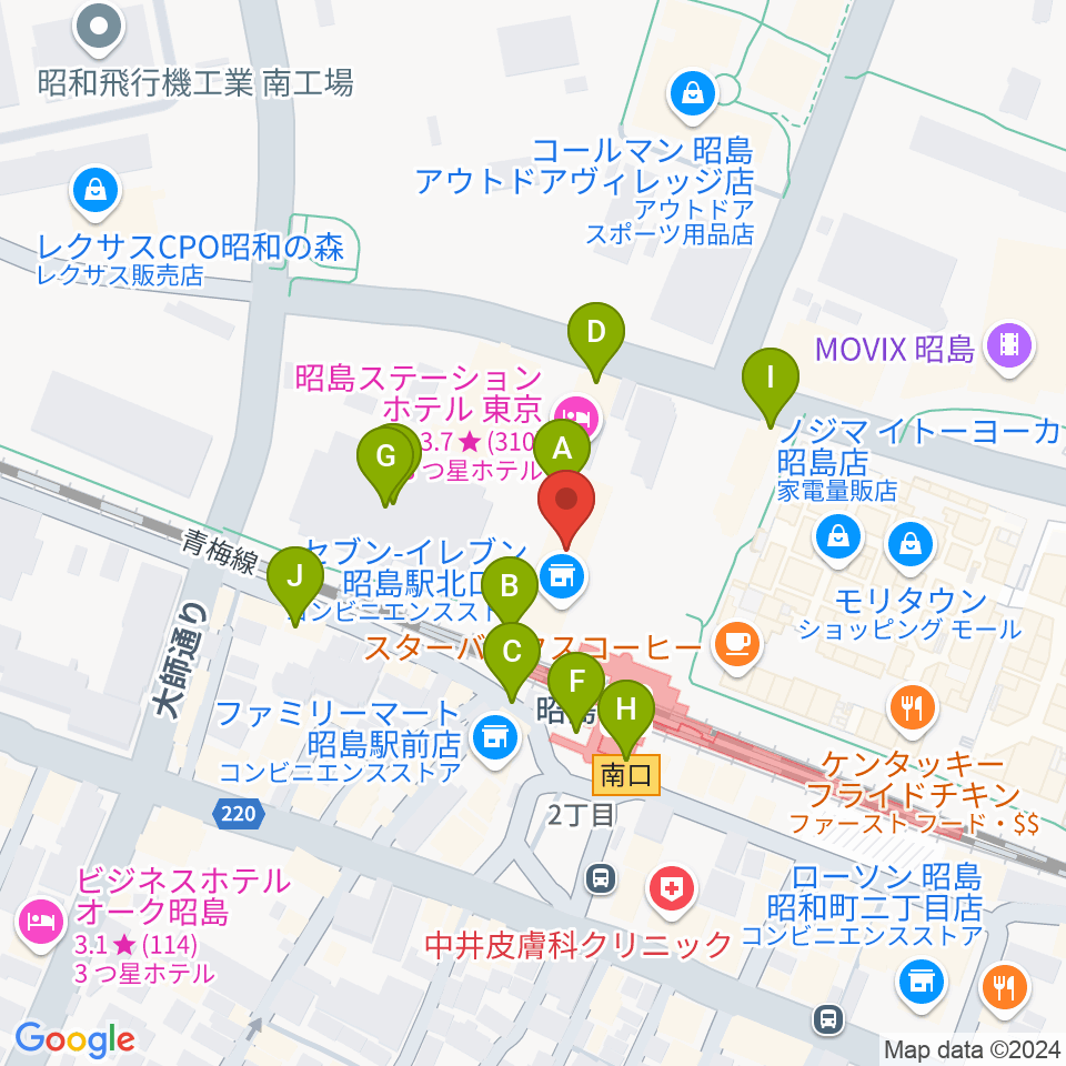 昭和の森カルチャーセンター周辺の駐車場・コインパーキング一覧地図