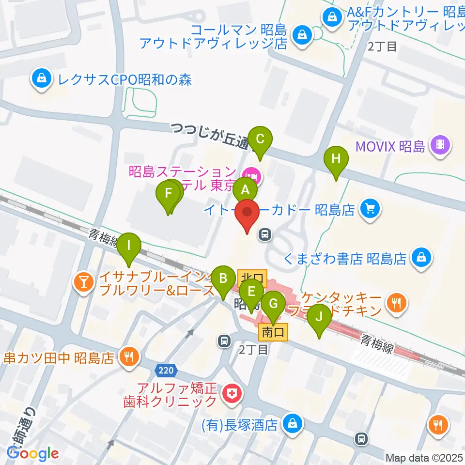 昭和の森カルチャーセンター周辺の駐車場・コインパーキング一覧地図