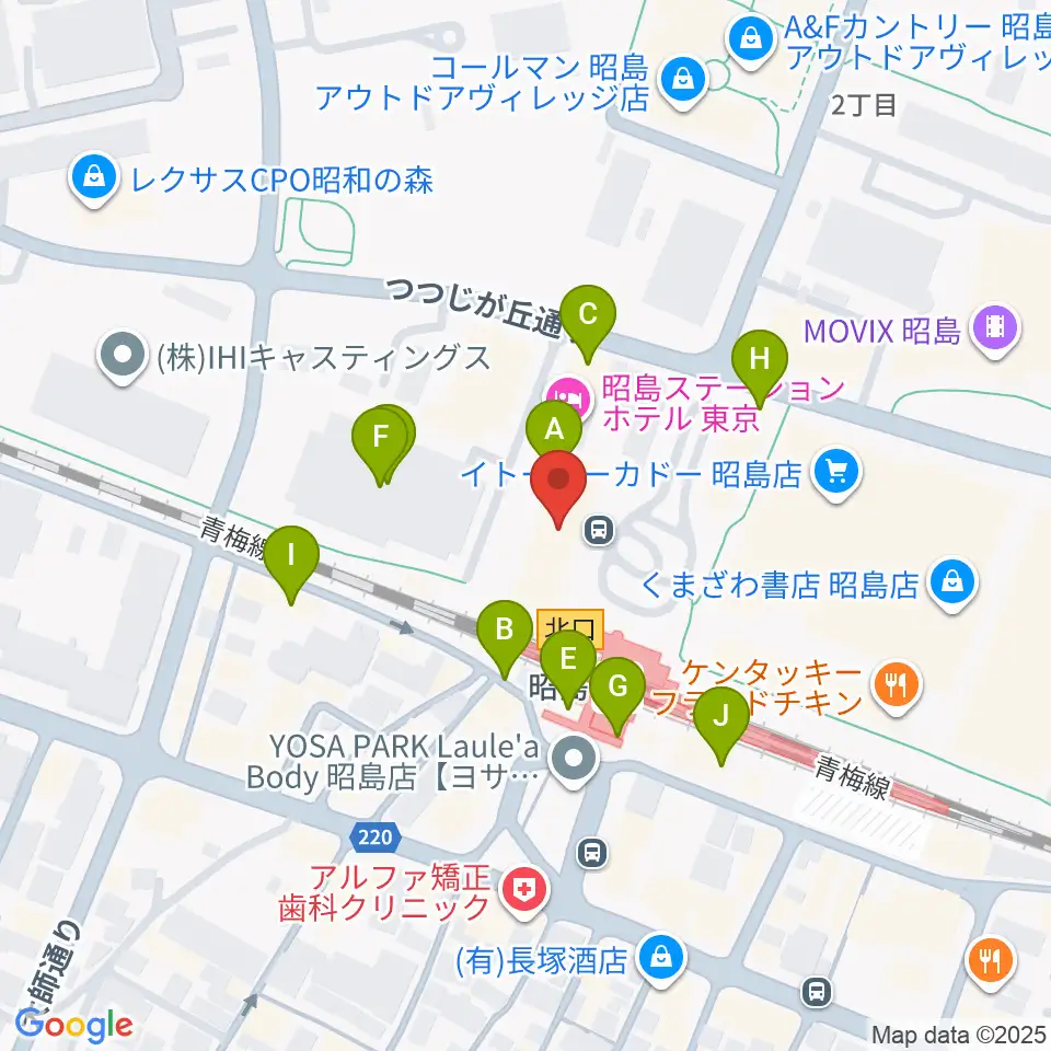 昭和の森カルチャーセンター周辺の駐車場・コインパーキング一覧地図
