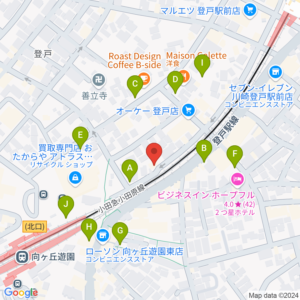 アミーズボーカルスクール向ヶ丘遊園校周辺の駐車場・コインパーキング一覧地図