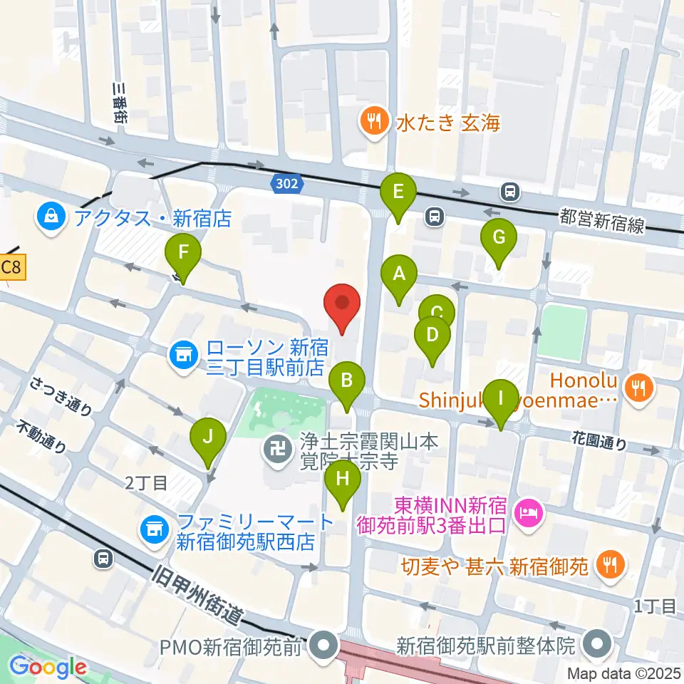 アミーズボーカルスクール新宿三丁目校周辺の駐車場・コインパーキング一覧地図