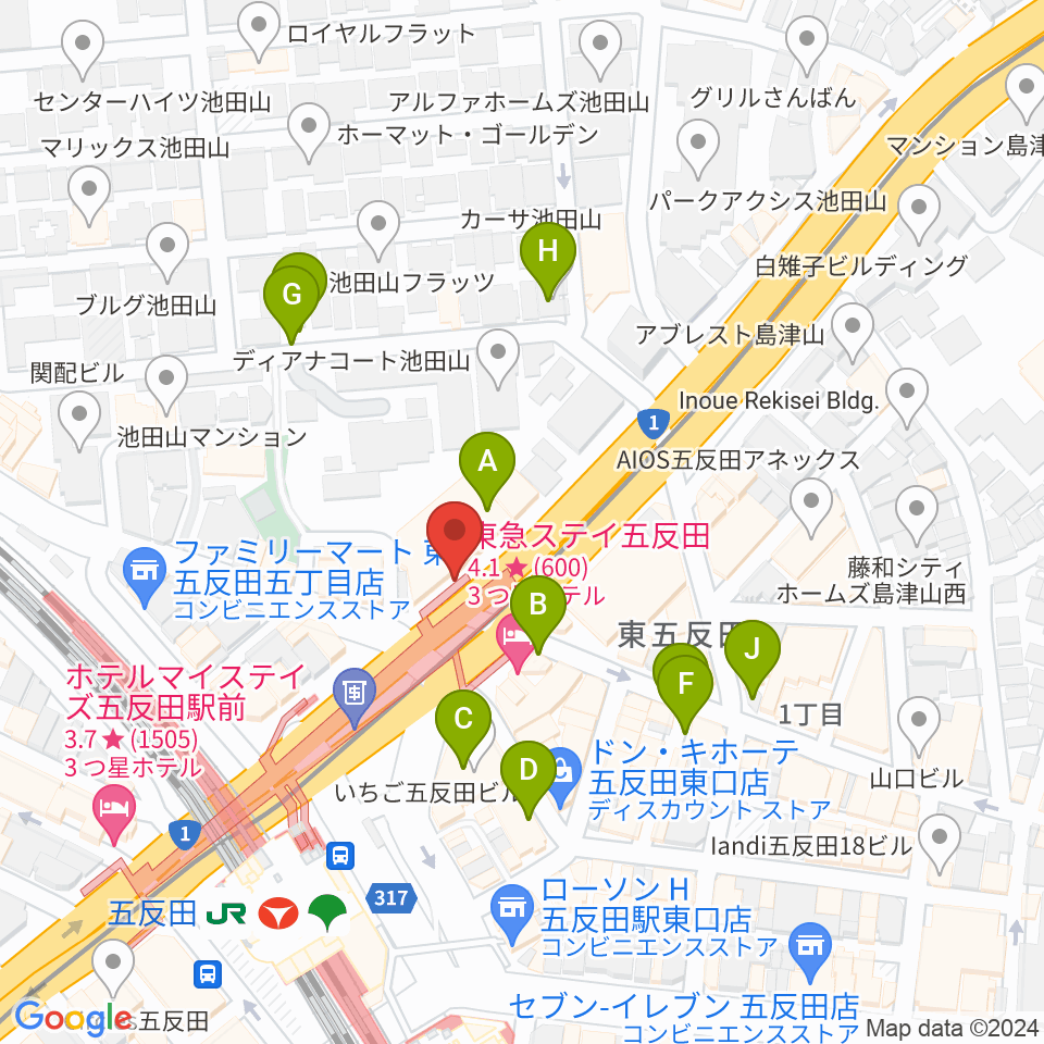 東京デザインセンター・ガレリアホール周辺の駐車場・コインパーキング一覧地図