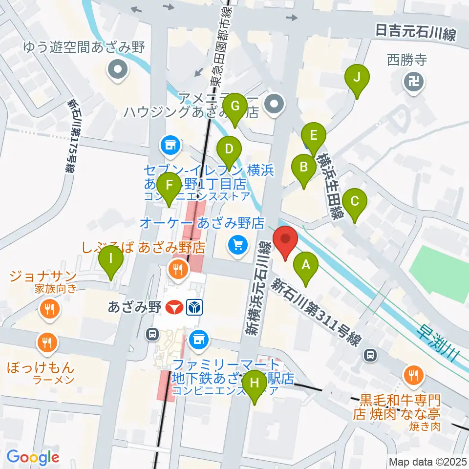 アミーズボーカルスクールあざみ野校周辺の駐車場・コインパーキング一覧地図