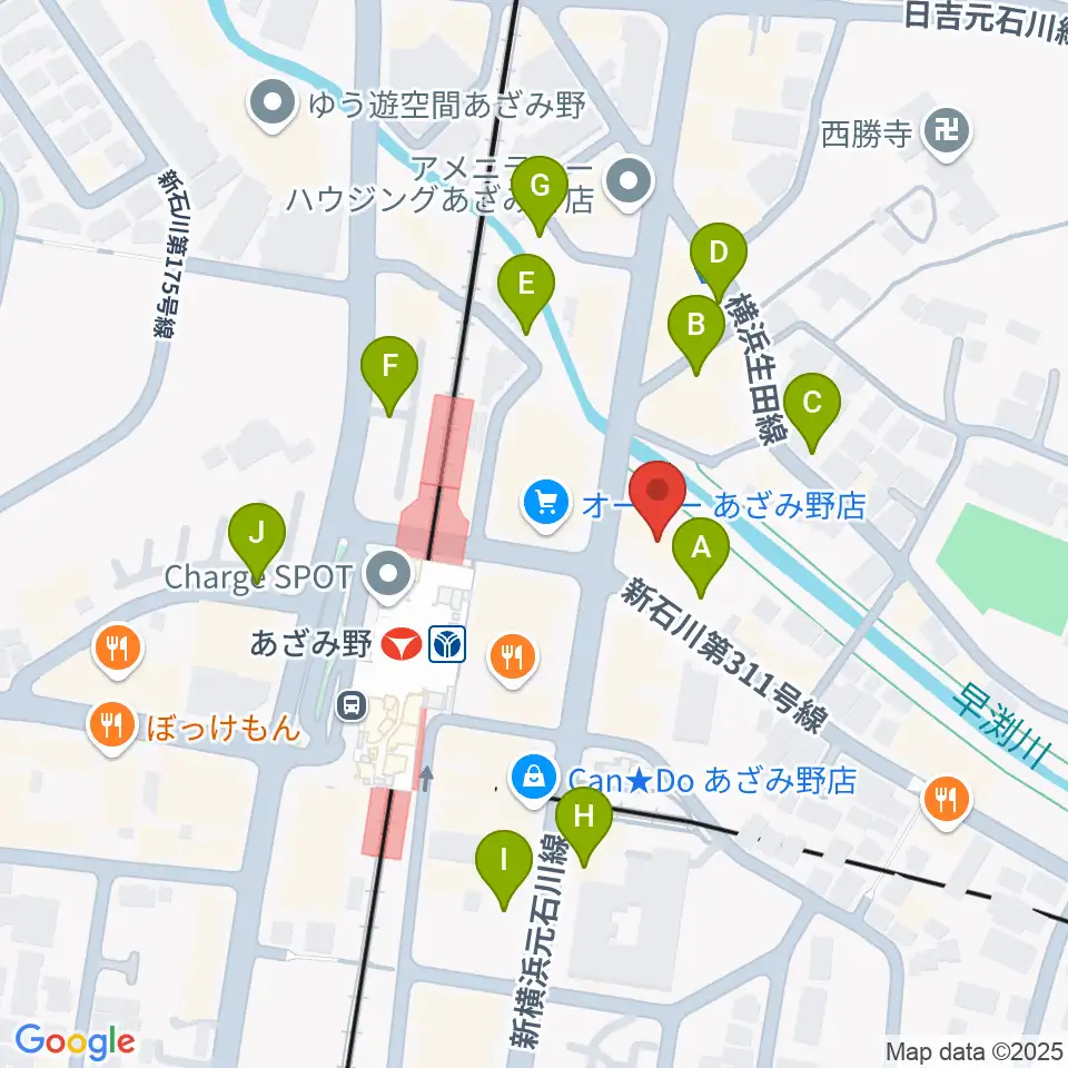 アミーズボーカルスクールあざみ野校周辺の駐車場・コインパーキング一覧地図