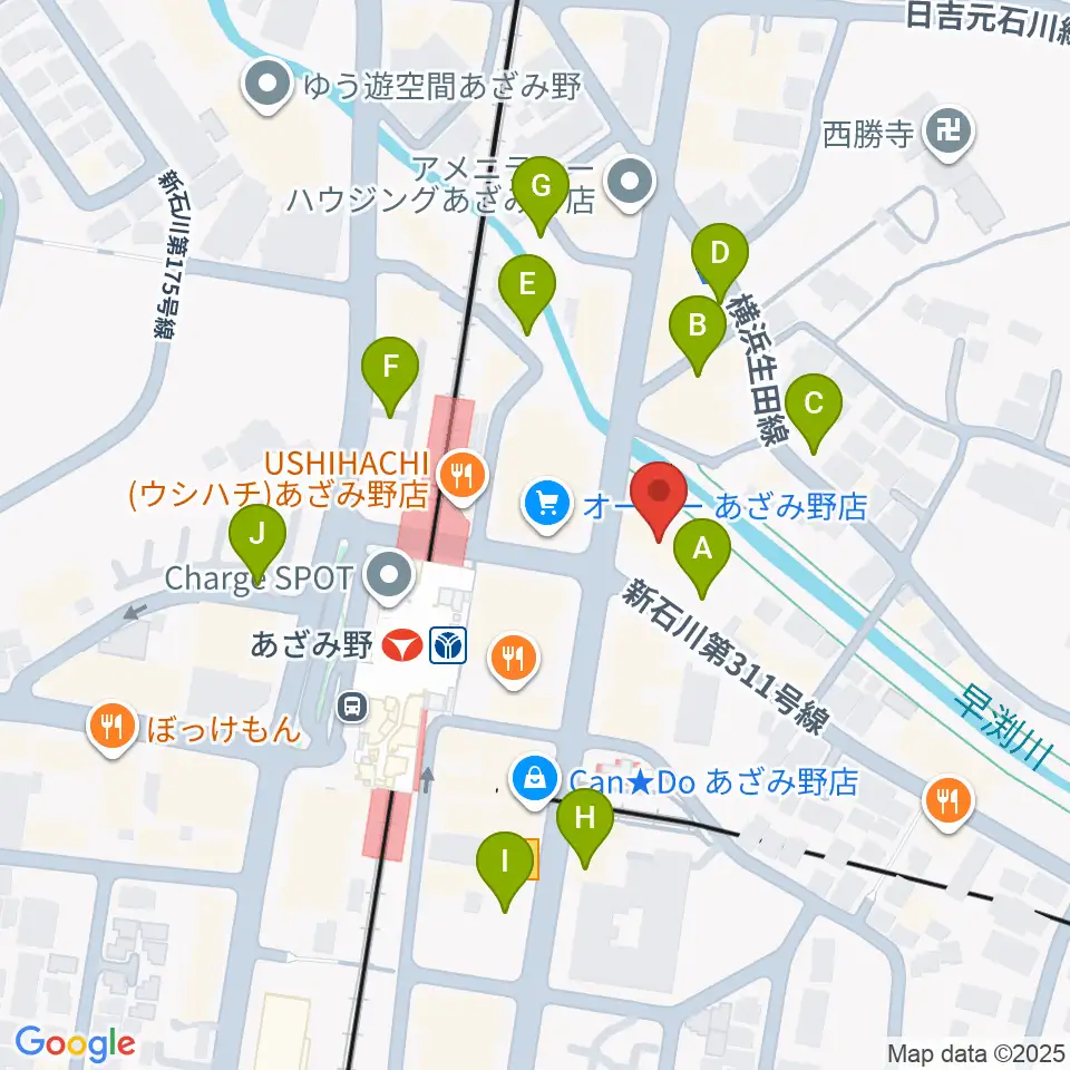 アミーズボーカルスクールあざみ野校周辺の駐車場・コインパーキング一覧地図