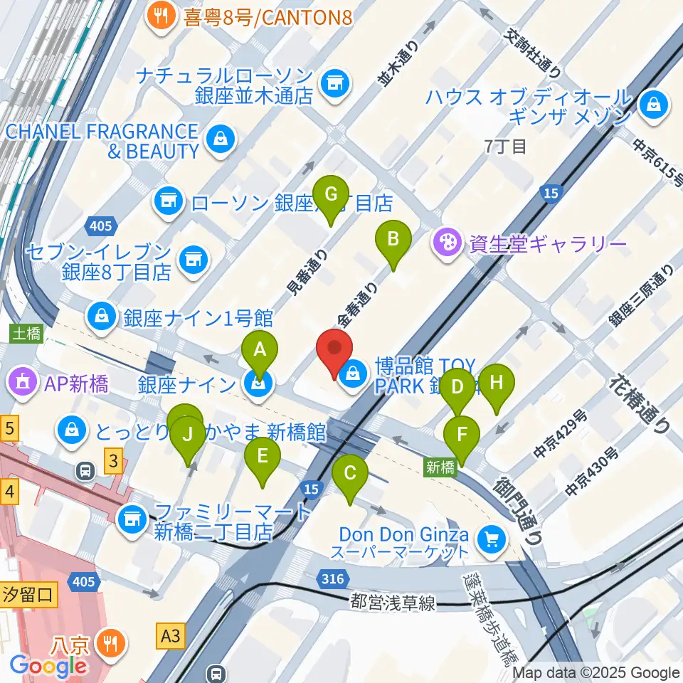博品館劇場周辺の駐車場・コインパーキング一覧地図