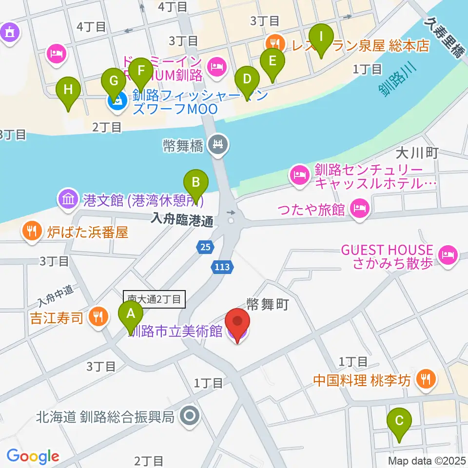 釧路市生涯学習センター まなぼっと幣舞周辺の駐車場・コインパーキング一覧地図