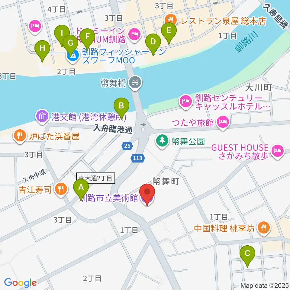 釧路市生涯学習センター まなぼっと幣舞周辺の駐車場・コインパーキング一覧地図