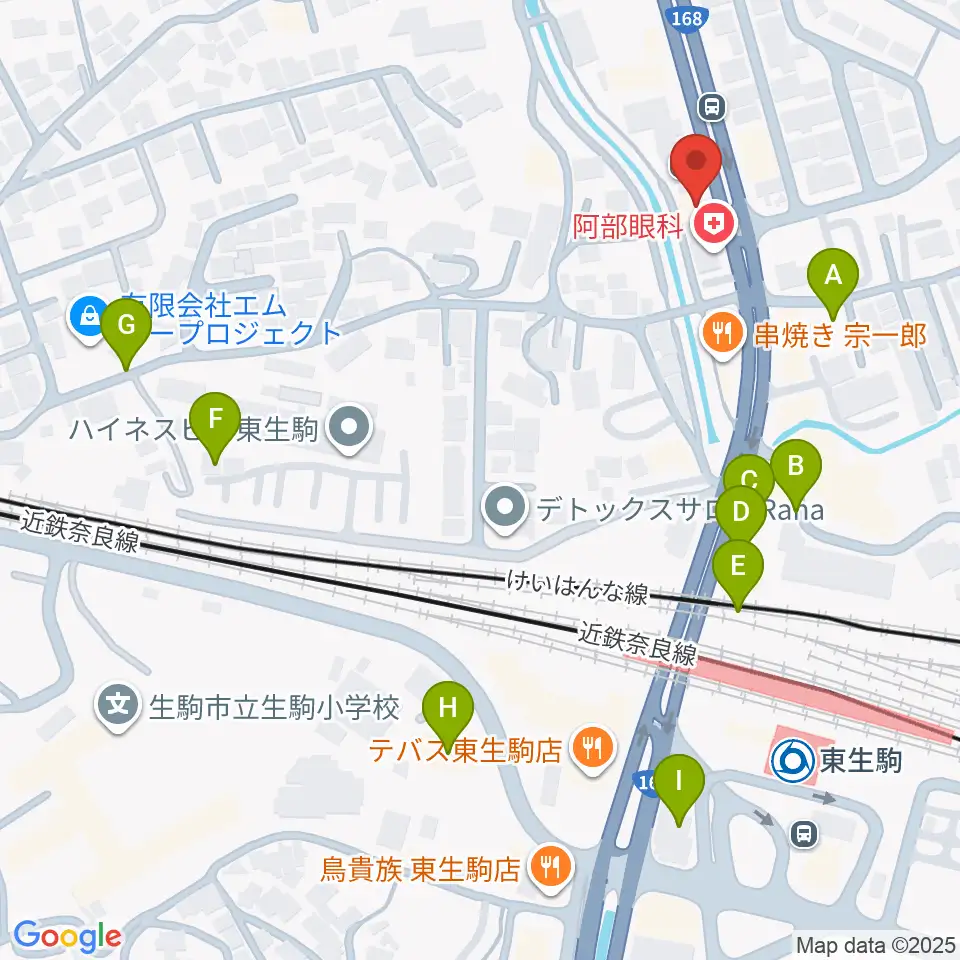 天理楽器 生駒店周辺の駐車場・コインパーキング一覧地図