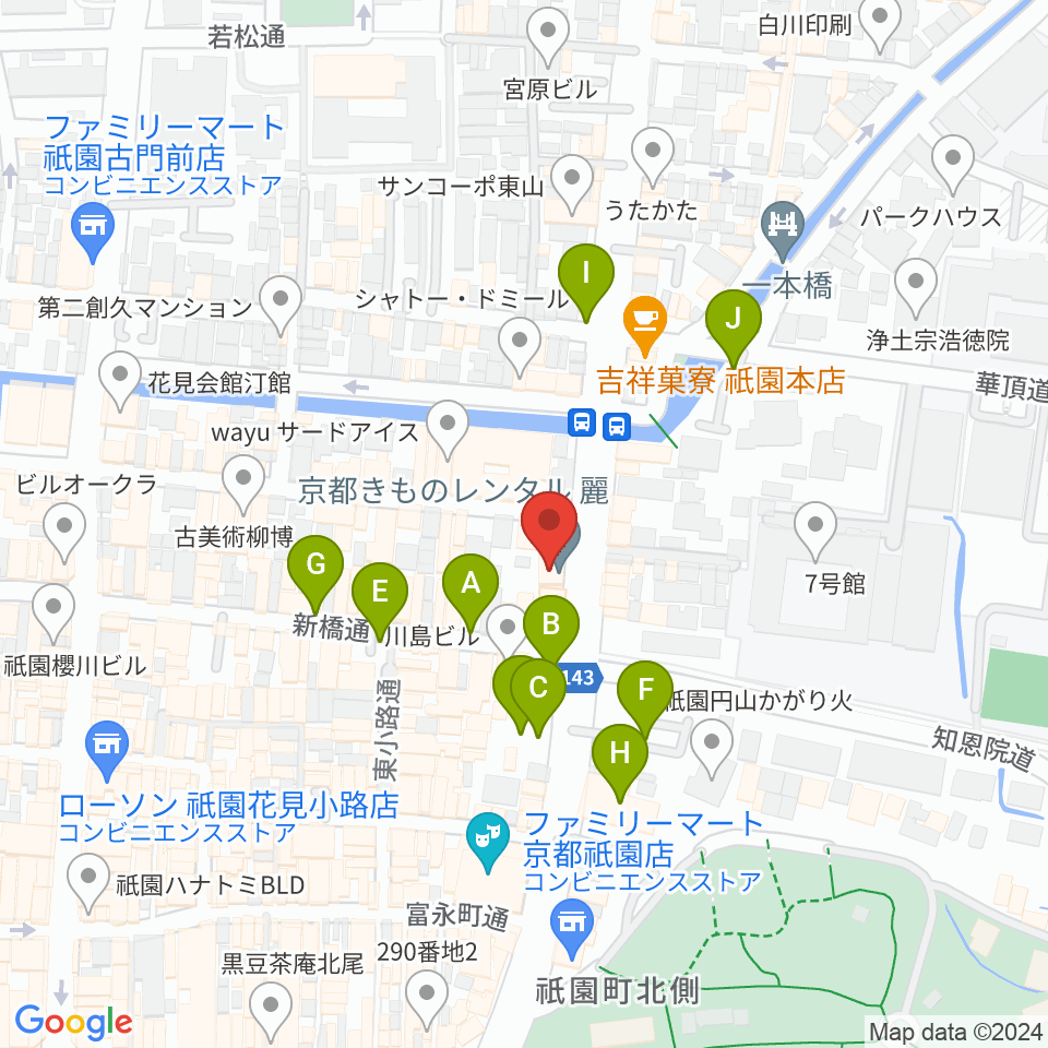 祇園SILVER WINGS周辺の駐車場・コインパーキング一覧地図