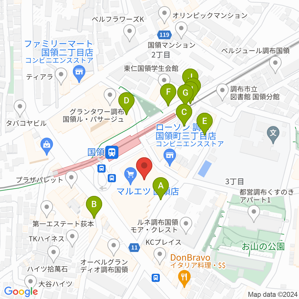 調布カルチャーセンター周辺の駐車場・コインパーキング一覧地図