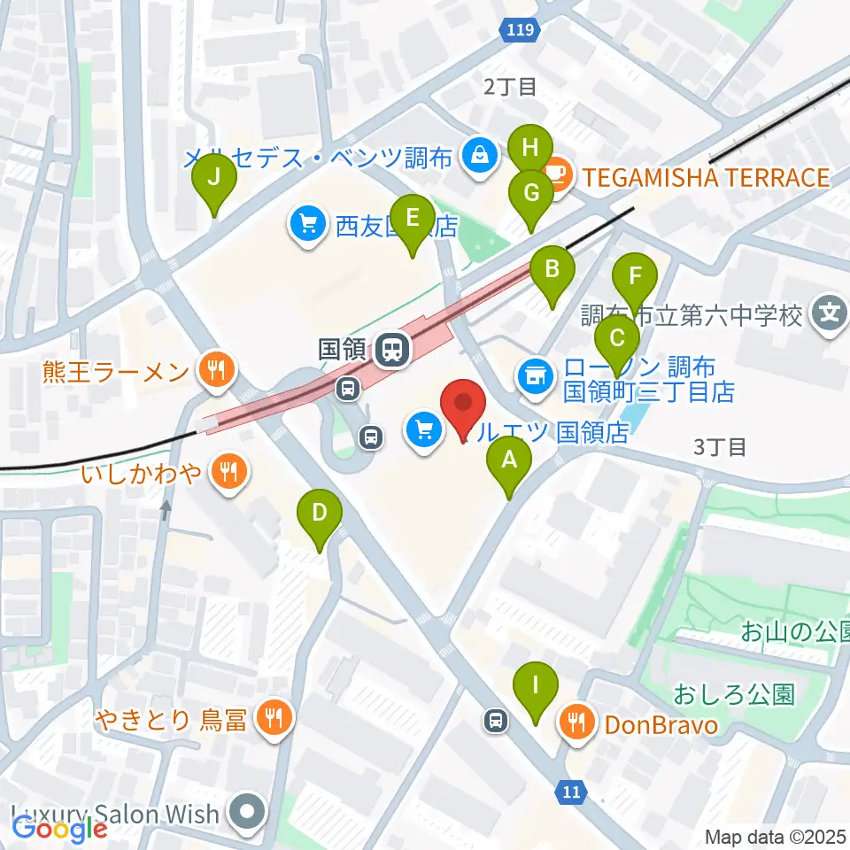 調布カルチャーセンター周辺の駐車場・コインパーキング一覧地図