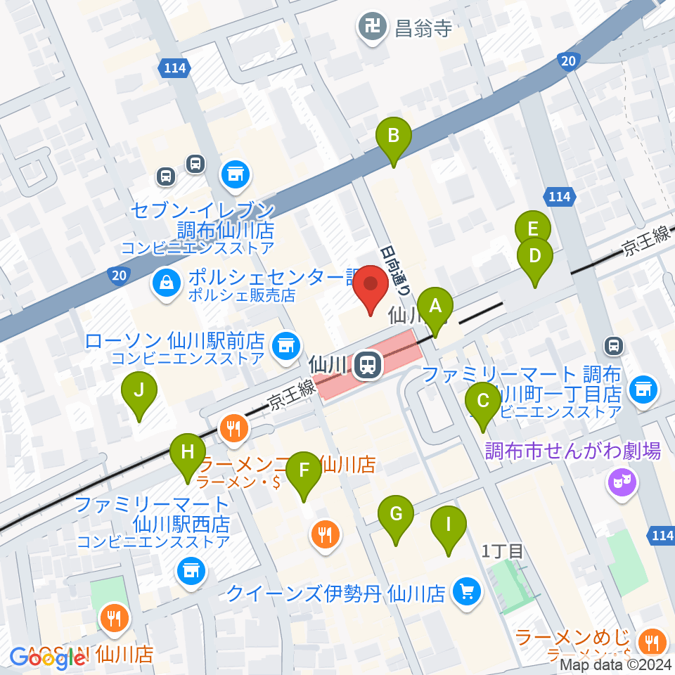 仙川カルチャーセンター周辺の駐車場・コインパーキング一覧地図