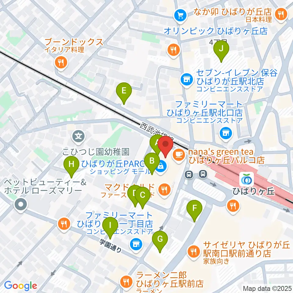 ひばりが丘カルチャーセンター周辺の駐車場・コインパーキング一覧地図