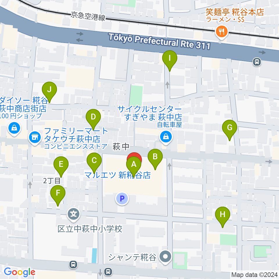 羽田カルチャーセンター周辺の駐車場・コインパーキング一覧地図